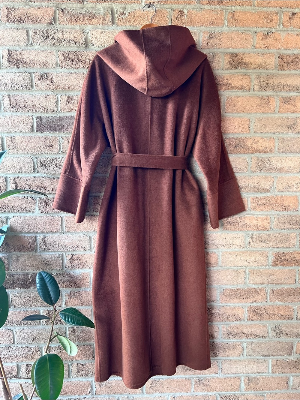 ZARA ZW Collection Limited Edition Wool Blend Belted Maxi Coat Brown L NWT - Picture 4 of 16
